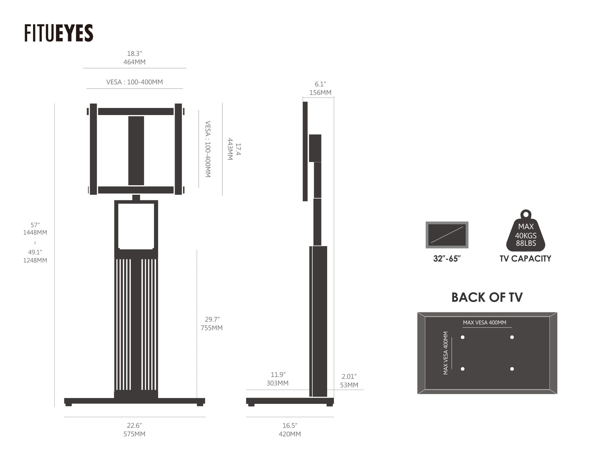 Zen FT65 TV Stand - High Type